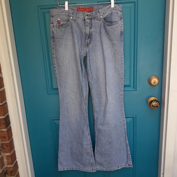 Guess Jeans Vintage Low Rise Bell Bottom Light Blue Denim Flared Leg VTG - Picture 15 of 15